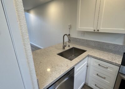 Construction showing completed kitchen renovation
